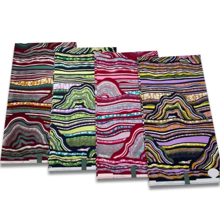 Newest Grand African Wax Glitter Glam Fabric 100% Cotton Ankara Batik Material Pagne Wax Gold Print Sewing Party Dress