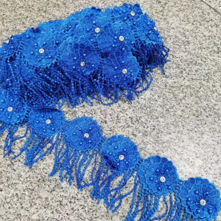 Width 8CM African Lace Fabrics 2024 High Quality 10Yards Stones Lace African Embroidered Flower Trim For Diy Clothes n16-87